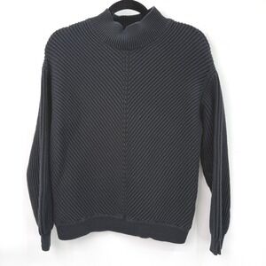 Marine Layer Mock Neck Sweater Women L Coastal Nautical Capsule Minimalist